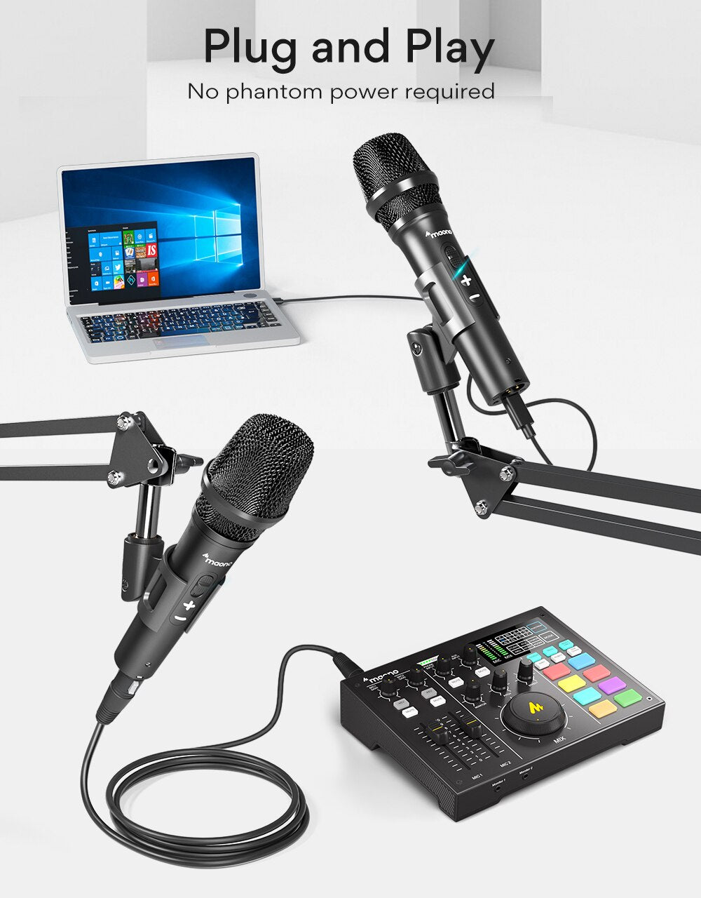 Professional USB/XLR Microphone Dual Mode Dynamic Studio Computer Mic for Singing HD300