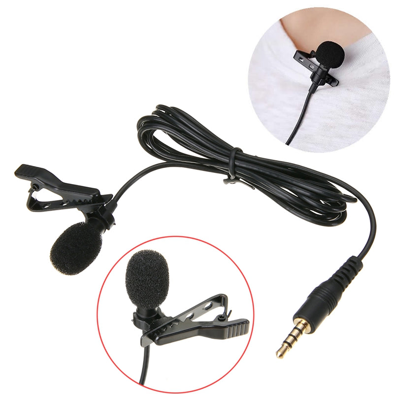 MAYITR Microphone Lavalier Lapel Clip-on Omnidirectional Condenser Wired Mic for Smart Phone