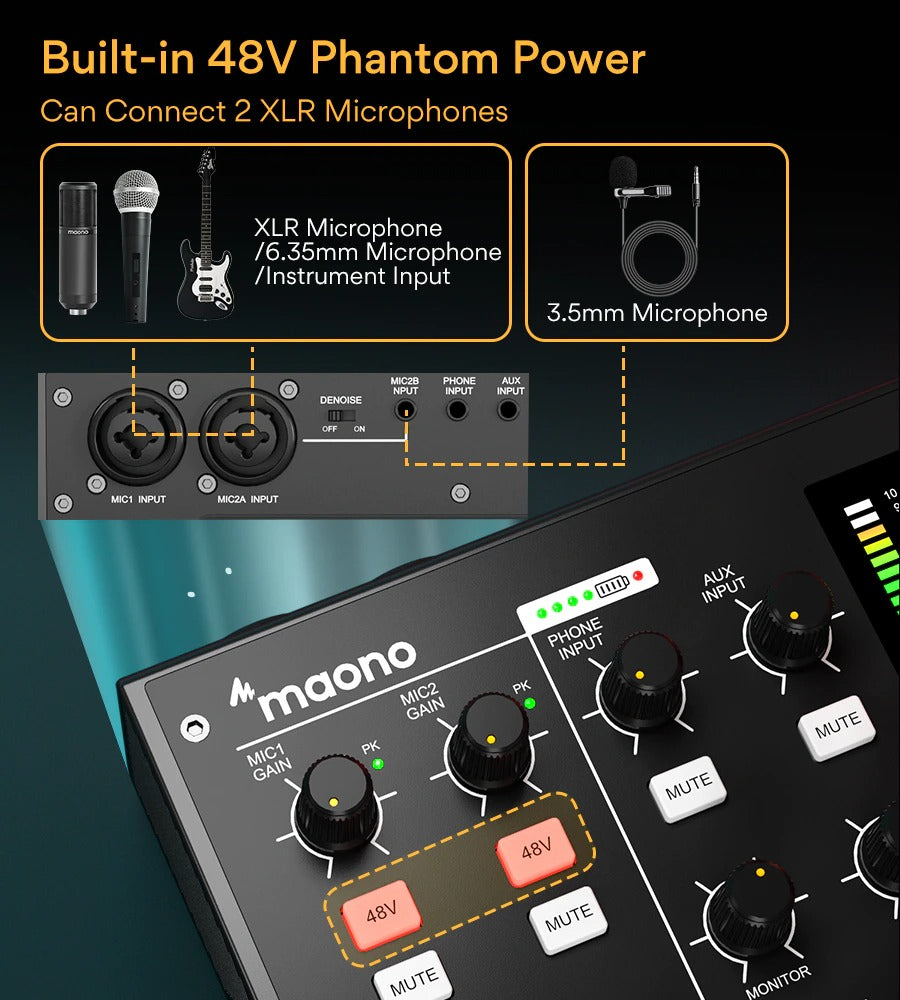 MAONOCASTER AU-AM100 Portable All-In-One Podcast Production Studio