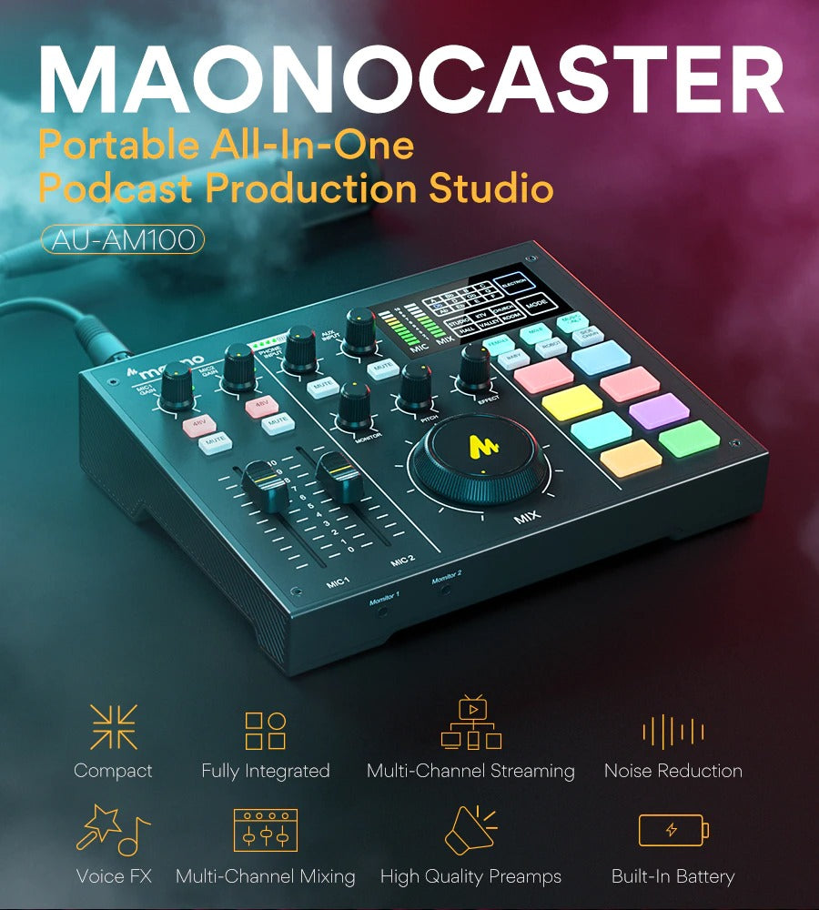 MAONOCASTER AU-AM100 Portable All-In-One Podcast Production Studio