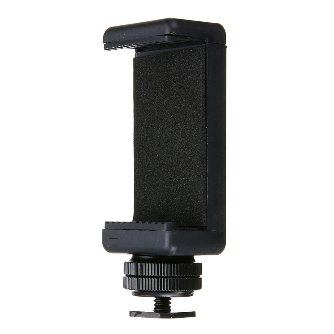 Mayitr High Quality 1/4" Phone Clip Holder + Black Hot Shoe Adapter Mount for DSLR Camera 58 to 88mm