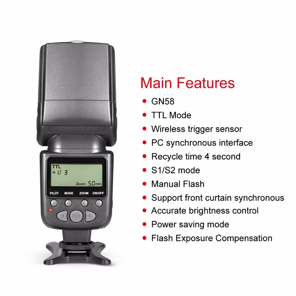 Meike MK950 E-TTL TTL Speedlight Camera Flash for Canon 1300D EOS 5D II 6D 7D 50D 60D 70D 550D