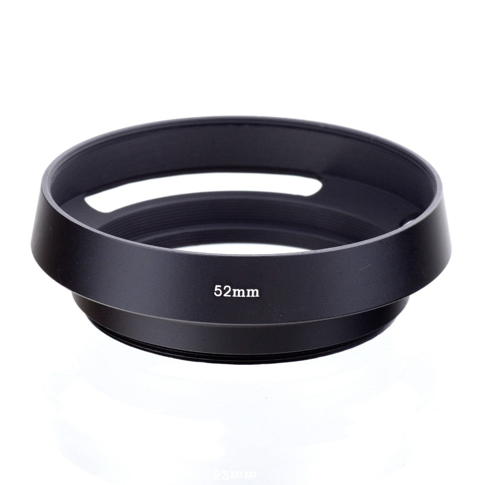 Metal Vented Lens Hood 49mm 52mm 58mm 55mm 62mm 67mm 72mm 77mm 82mm Screw-in Lente Protect + Cap For