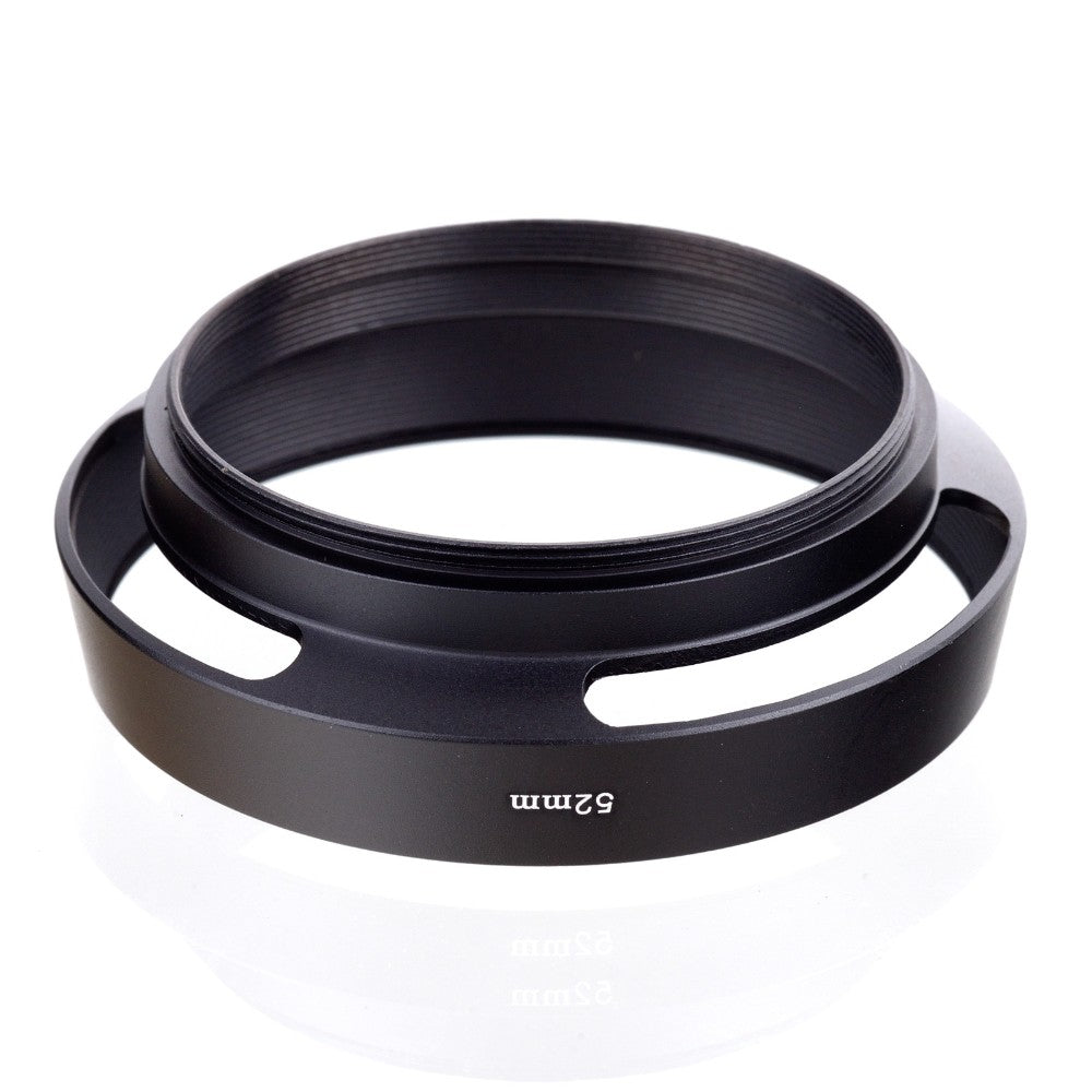 Metal Vented Lens Hood 49mm 52mm 58mm 55mm 62mm 67mm 72mm 77mm 82mm Screw-in Lente Protect + Cap For