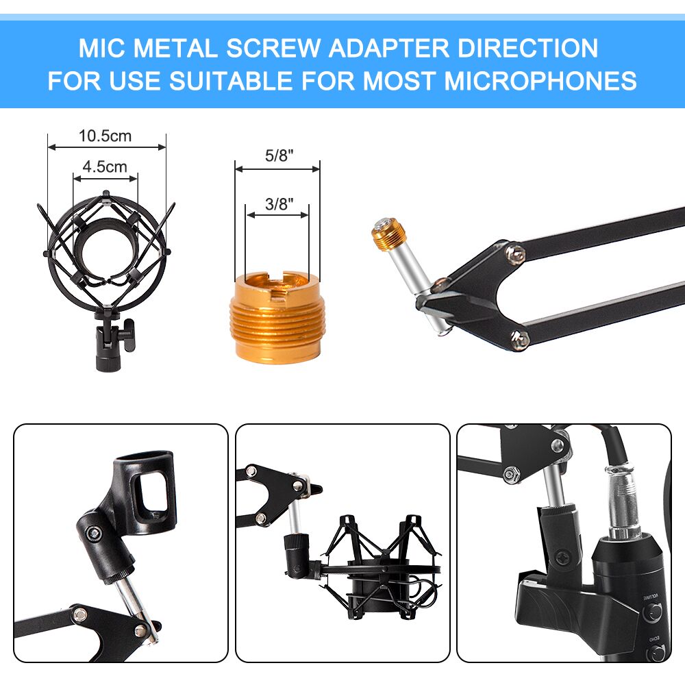 Microphone Scissor Arm Stand Bm800 Holder Tripod Microphone Stand With A Spider Cantilever Bracket