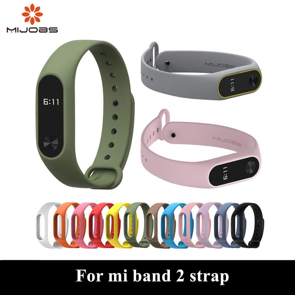 Mijobs mi band 2 Strap Bracelet Accessories Pulseira Miband 2 Replacement Silicone Wriststrap