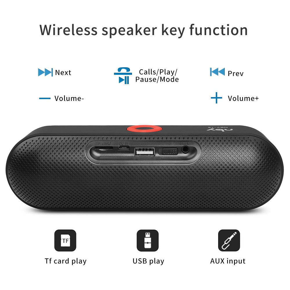 NBY S18 Portable Bluetooth Speaker with Dual Driver Loudspeaker,12 Hours Playtime,HD Audio Subwoofer