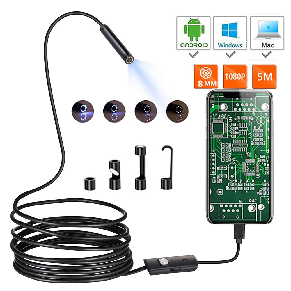 1080P Full HD Mini Android Camera Endoscope IP67 1920*1080 2m 5m Micro USB Inspection Video Camera