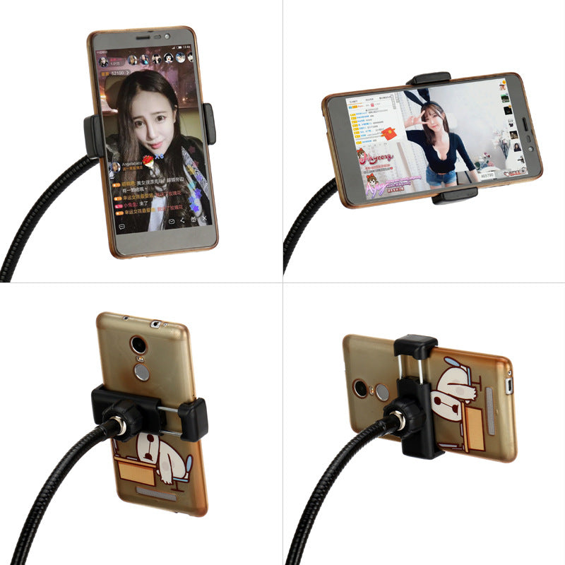 New Arrival Live Stream Bracket Phones Holder with Clamps Base Tripod with LED Flash Light Lamp