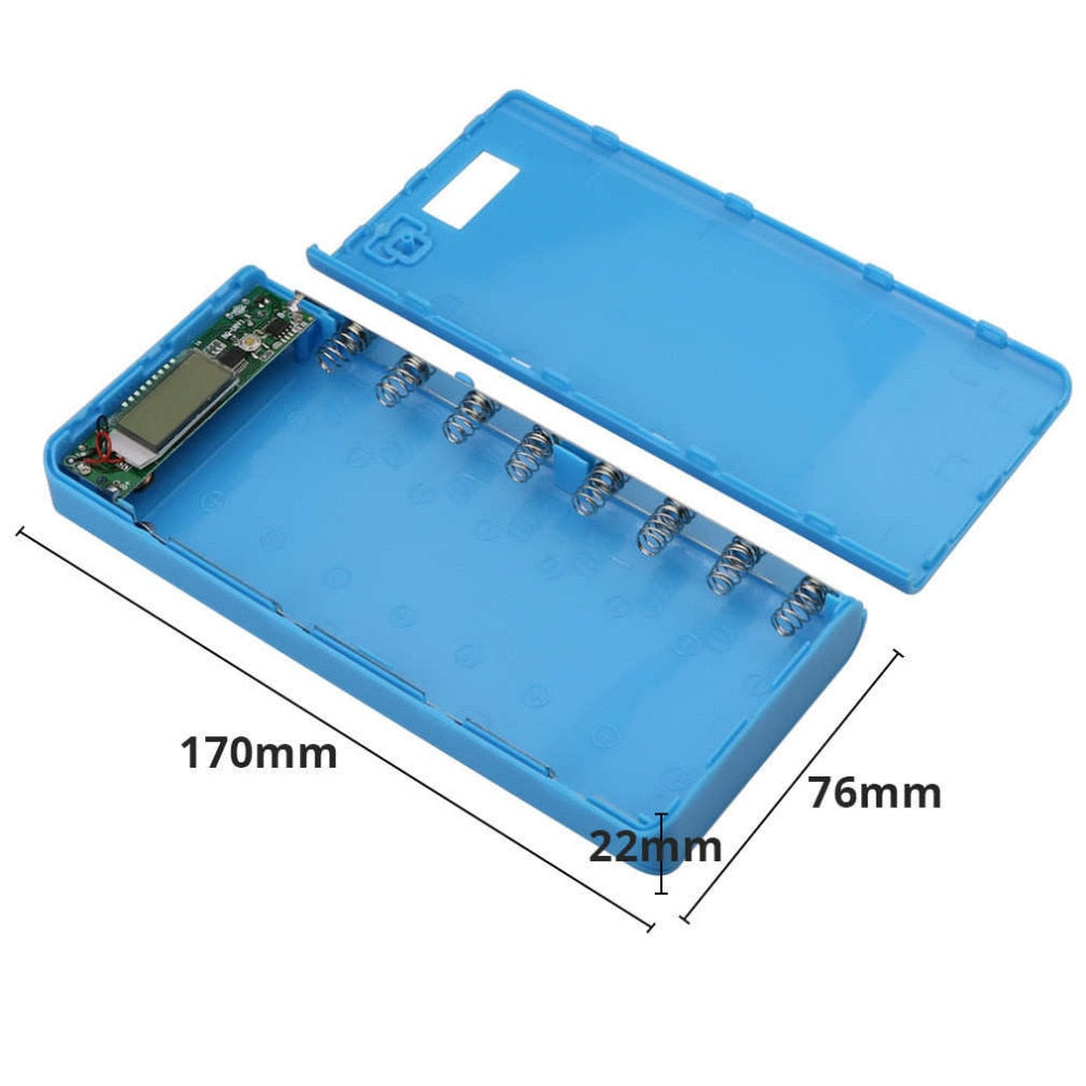 New DIY 8x18650 Portable Battery Power Bank Shell Case Box LCD Display Dual USB Powerbank Box KIT