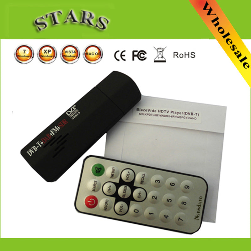 New Digital USB2.0 Mini HD TV Stick FM+DAB DVB-T RTL2832U+R820T for SDR Tuner Receiver Recorder