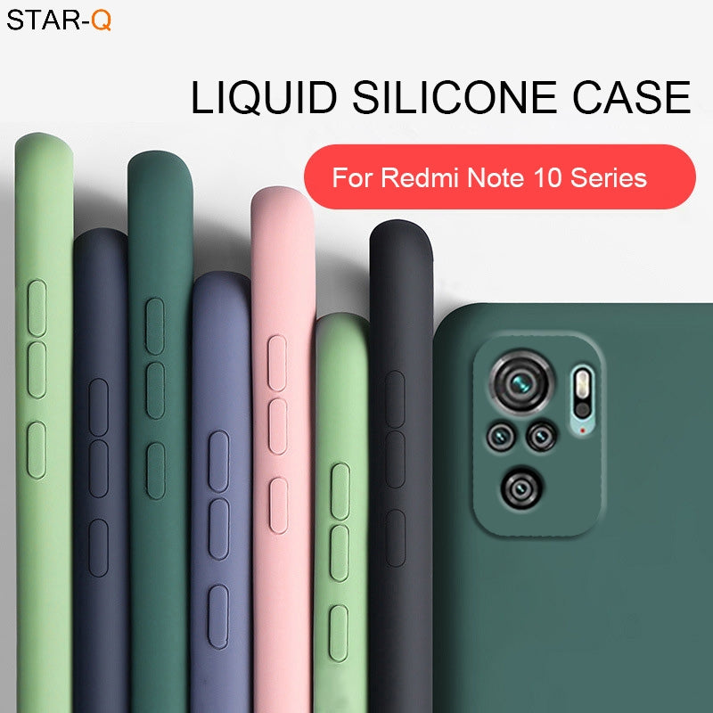 Liquid Silicone Phone Case Original Camera Protective Soft Back Covers On Redmi Note10