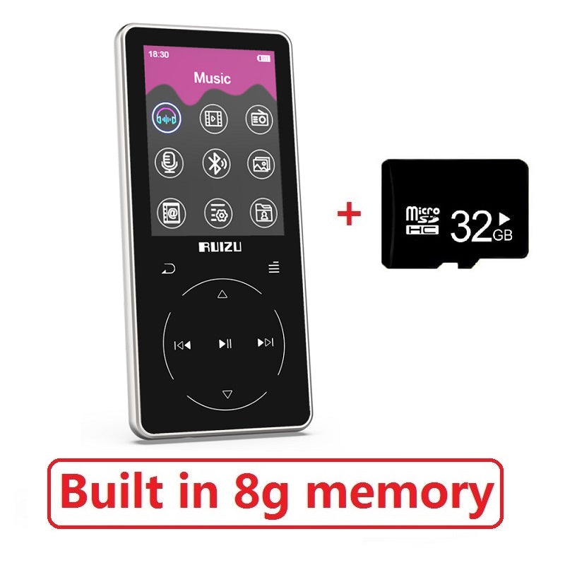 D16 Portable Bluetooth MP3 Player 2.4 inch Screen 8gb/16gb HiFi Music Player Support FM & Recording