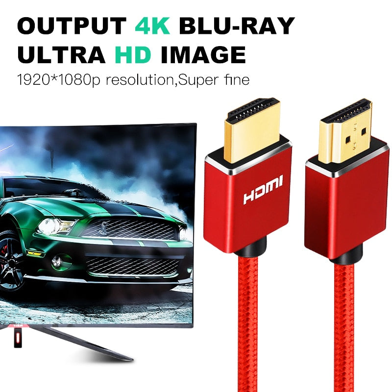 Nylon Braid HDMI Cable HDMI Cable 4k 1080P 3D for HDTV PS4 Xbox Projector Laptop Computer