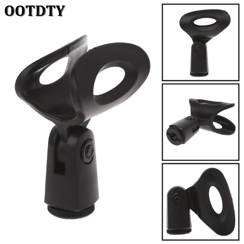 OOTDTY Flexible Microphone Mic Stand Accessory Plastic Clamp Clip Holder Mount Black