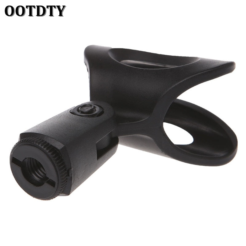 OOTDTY Flexible Microphone Mic Stand Accessory Plastic Clamp Clip Holder Mount Black