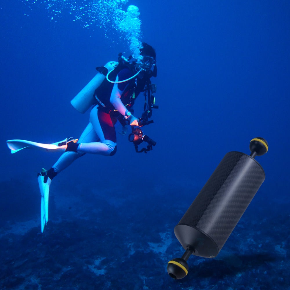 PULUZ Carbon Fiber Float Buoyancy Aquatic Arm Dual Ball Floating Arm Diving Camera Underwater Diving