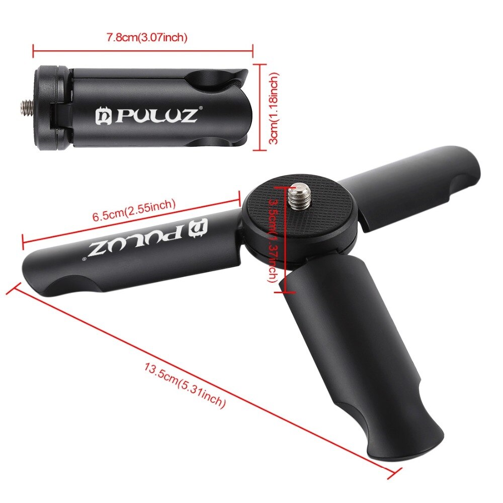 PULUZ Smartphones Tripod Mini Portable Folding Plastic Tripod+Live Broadcast Handheld Grip ABS Mount