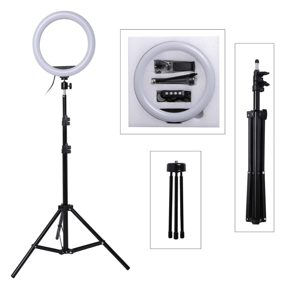 Photo LED Selfie Stick Ring Fill Light 10inch Dimmable Camera Phone Ring Lamp With Stand Tripod