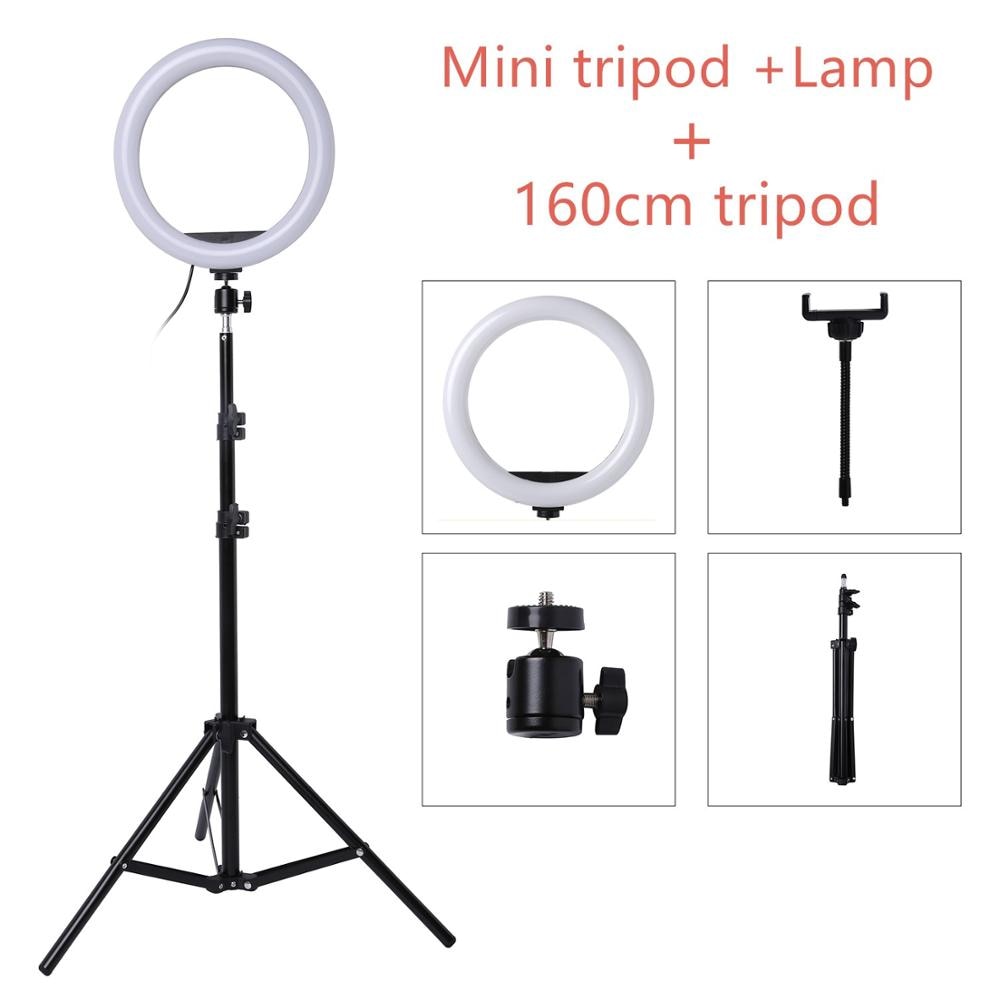 Photo LED Selfie Stick Ring Fill Light 10inch Dimmable Camera Phone Ring Lamp With Stand Tripod