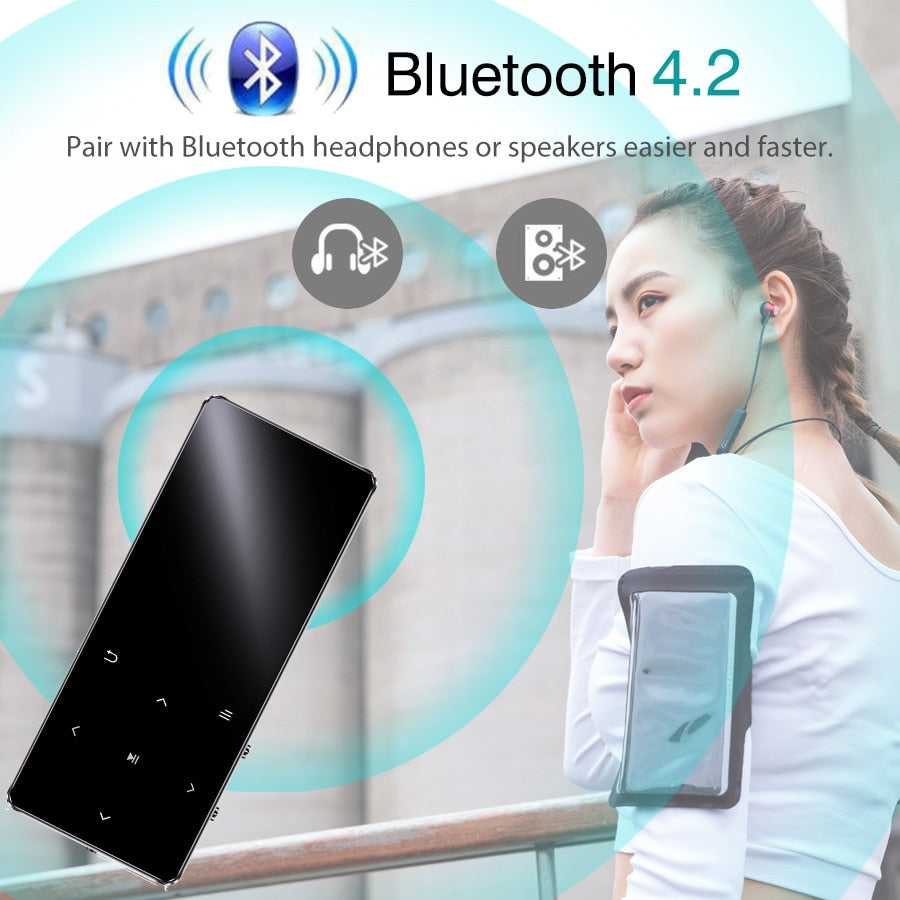 MP3 Player with Bluetooth Speaker Touch key Built-in 8GB 16GB HiFi Metal Mini Portable Walkman