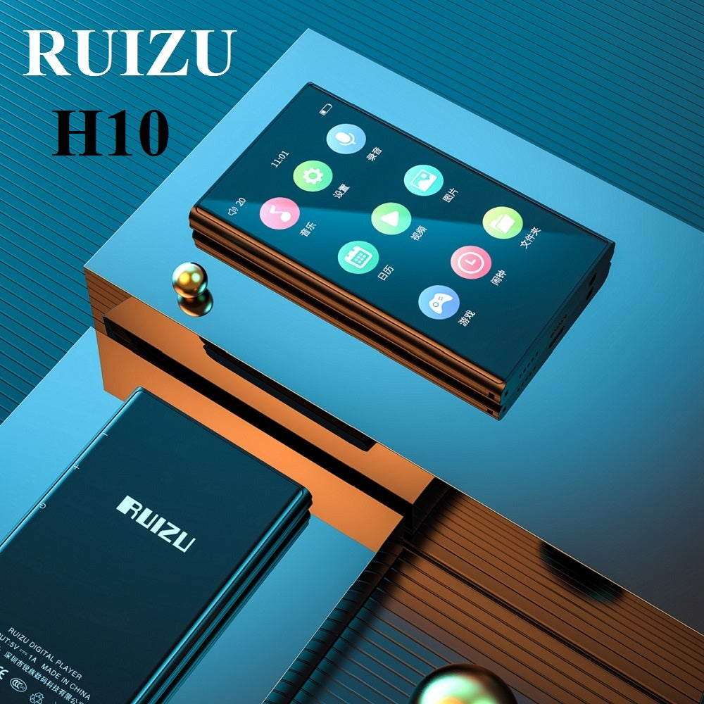 H10 Metal MP4 Player Bluetooth 5.0 Built-in Speaker 3.8inch Touch Screen 16GB Audio Player FM Radio