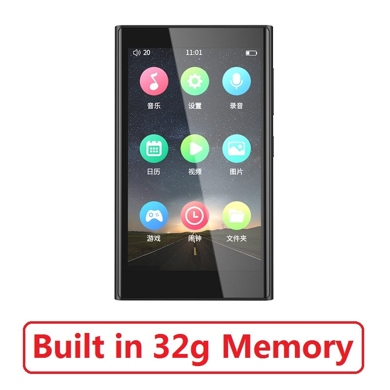 H10 Metal MP4 Player Bluetooth 5.0 Built-in Speaker 3.8inch Touch Screen 16GB Audio Player FM Radio