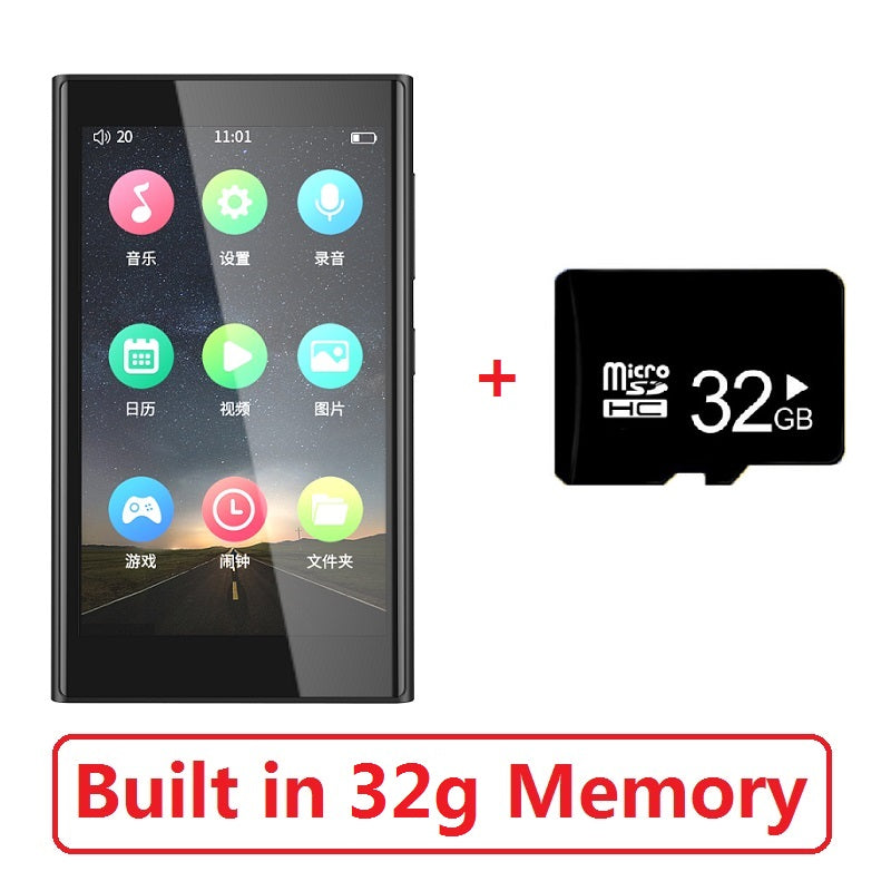 H10 Metal MP4 Player Bluetooth 5.0 Built-in Speaker 3.8inch Touch Screen 16GB Audio Player FM Radio