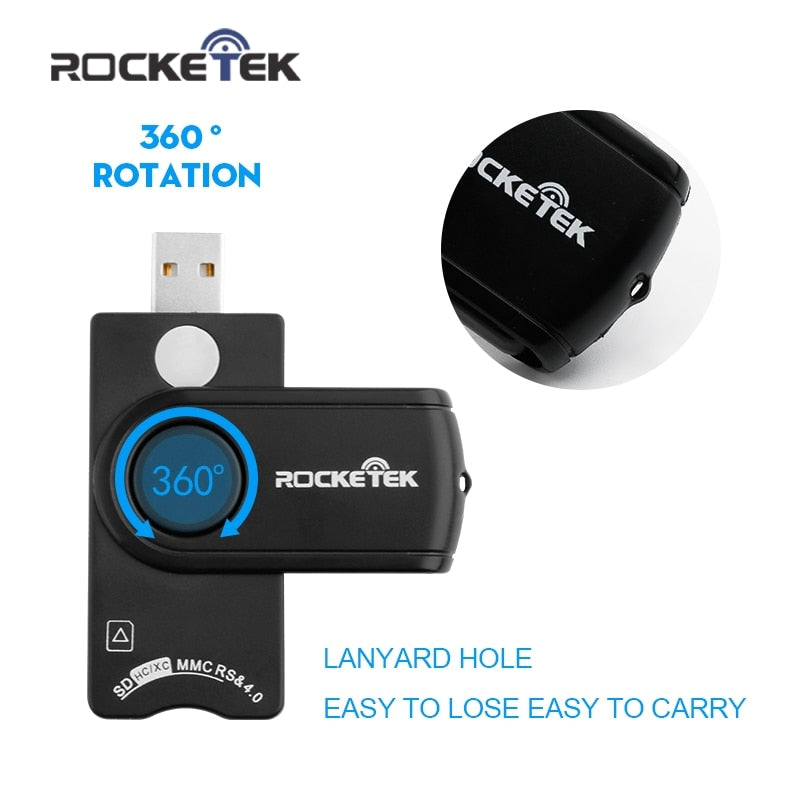 Rocketek USB 2.0 multi Smart Card Reader SD/TF MS M2 micro SD memory ,ID,Bank card,sim cloner