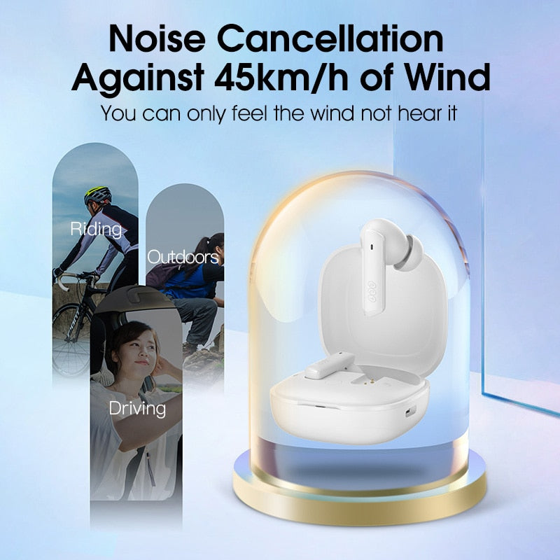 QCY HT05 ANC Wireless Earphone 40dB Noise Cancelling Bluetooth 5.2 Headphone 6 Mic ENC HD Call TWS