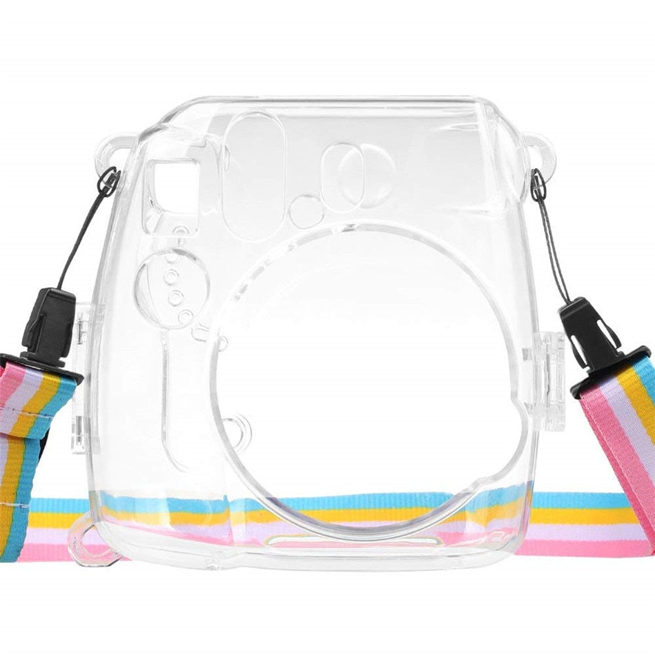 Transparent Plastic Cover Instant Camera Protect Bag with Strap for Fujifilm Instax Mini 9/ 8 /8+