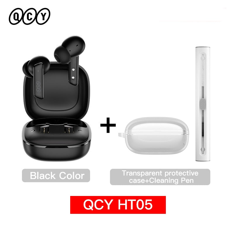 QCY HT05 ANC Wireless Earphone 40dB Noise Cancelling Bluetooth 5.2 Headphone 6 Mic ENC HD Call TWS