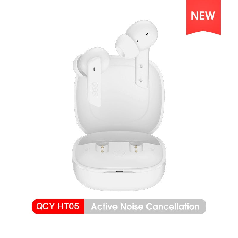 QCY HT05 ANC Wireless Earphone 40dB Noise Cancelling Bluetooth 5.2 Headphone 6 Mic ENC HD Call TWS