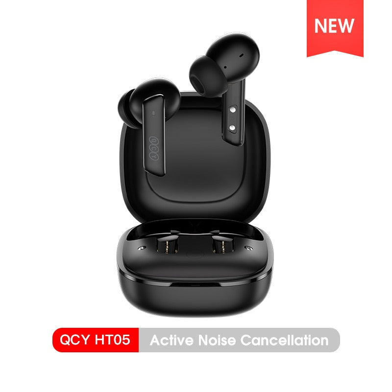 QCY HT05 ANC Wireless Earphone 40dB Noise Cancelling Bluetooth 5.2 Headphone 6 Mic ENC HD Call TWS