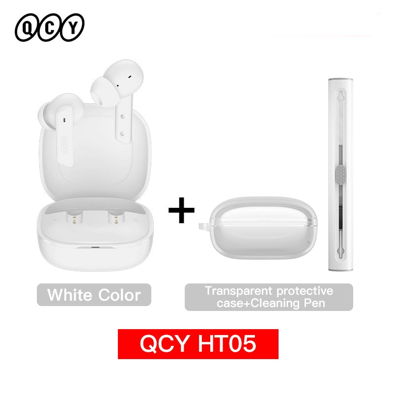 QCY HT05 ANC Wireless Earphone 40dB Noise Cancelling Bluetooth 5.2 Headphone 6 Mic ENC HD Call TWS