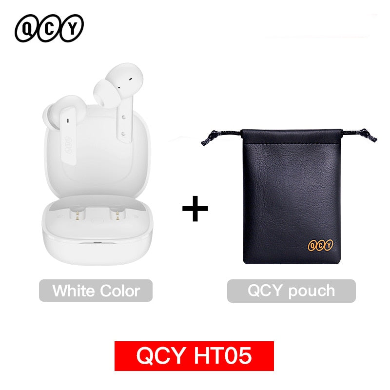 QCY HT05 ANC Wireless Earphone 40dB Noise Cancelling Bluetooth 5.2 Headphone 6 Mic ENC HD Call TWS