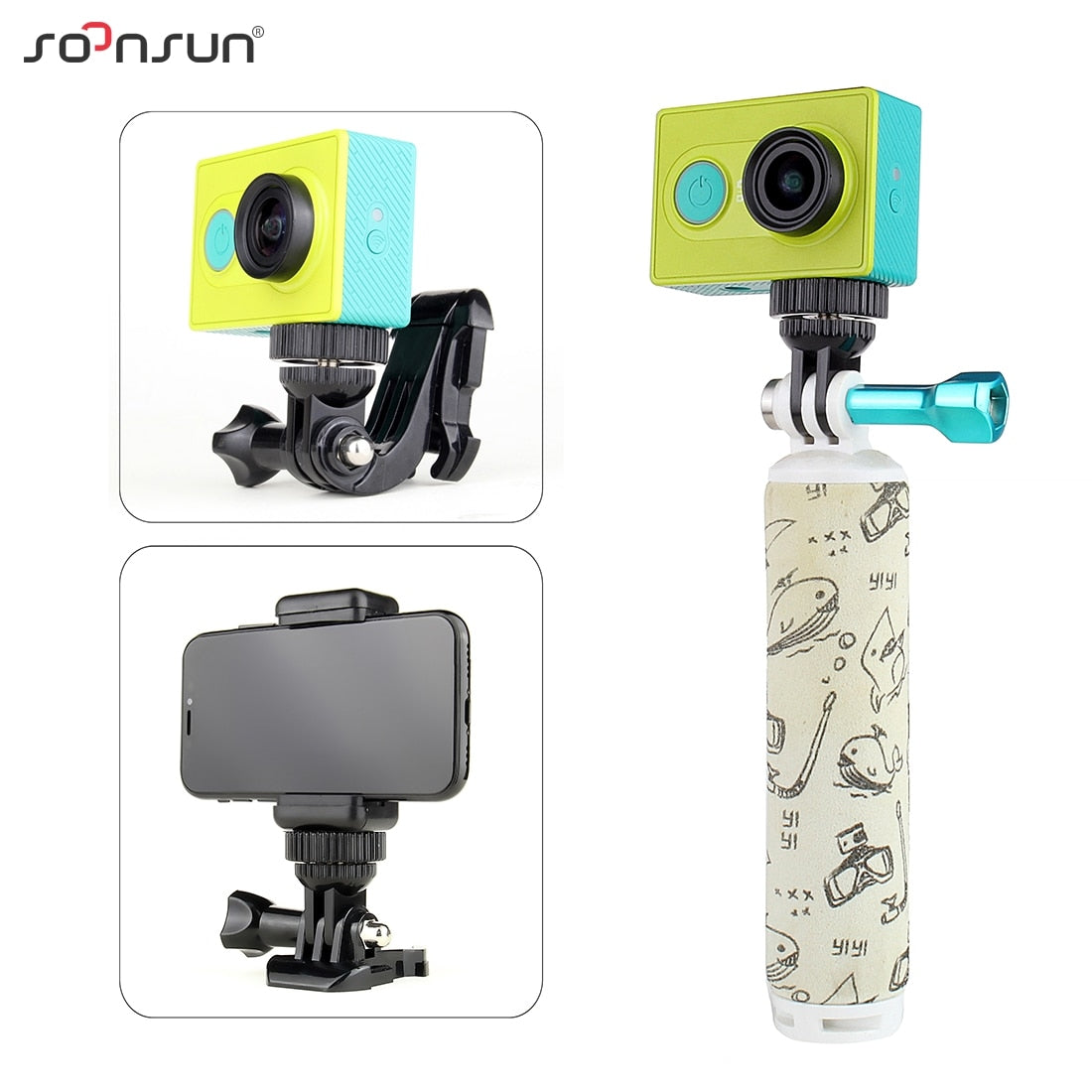 Mini Tripod Mount Adapter with 1/4'' Thread for GoPro Hero 8 7 6 5 4 Session