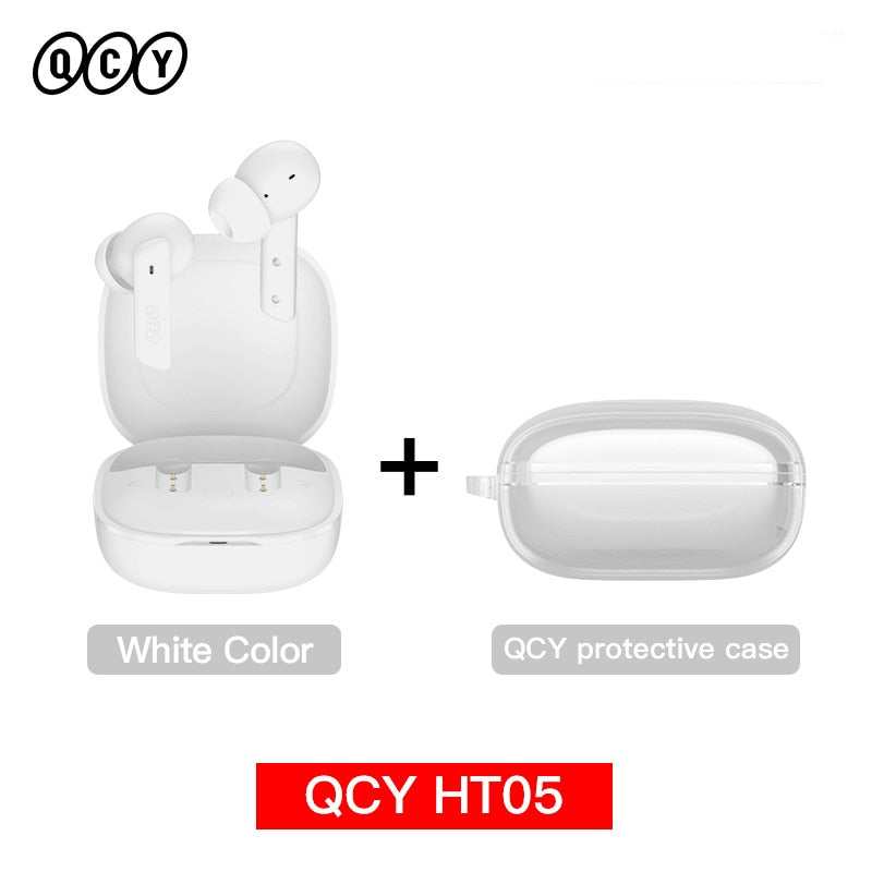 QCY HT05 ANC Wireless Earphone 40dB Noise Cancelling Bluetooth 5.2 Headphone 6 Mic ENC HD Call TWS