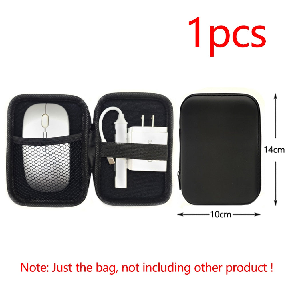 Earphone Data Storage Bag Oval Square Rectangle Cable Organizer Bags Mini Zipper Pouch Tech Gadgets