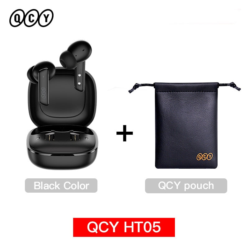 QCY HT05 ANC Wireless Earphone 40dB Noise Cancelling Bluetooth 5.2 Headphone 6 Mic ENC HD Call TWS