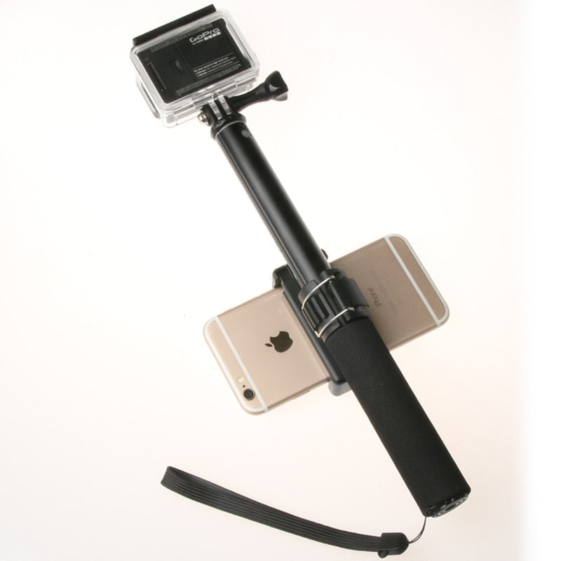 Self Selfie Stick Handheld Extendable Pole Monopod Phone Holder Adapter for Go Pro HERO 6 5 4 3+