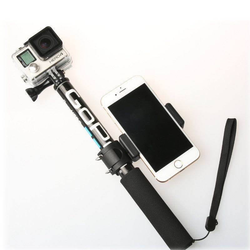 Self Selfie Stick Handheld Extendable Pole Monopod Phone Holder Adapter for Go Pro HERO 6 5 4 3+