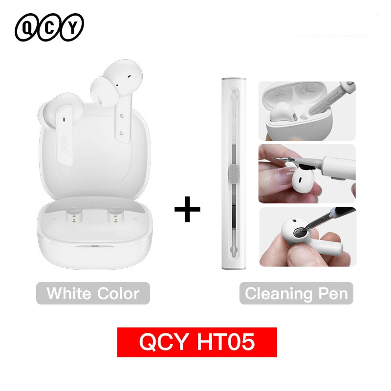 QCY HT05 ANC Wireless Earphone 40dB Noise Cancelling Bluetooth 5.2 Headphone 6 Mic ENC HD Call TWS