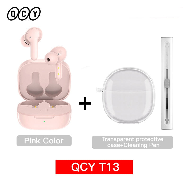 QCY T13 Bluetooth Headphone V5.1 Wireless TWS Earphone Touch Control Earbuds 4 Microphones