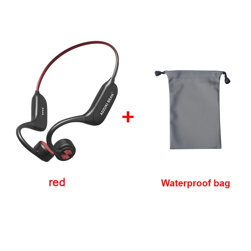 Adzuki Bean IPX8 Swimming P8 Bone Conduction Earphone Bluetooth IP68 Pool Wireless Headset