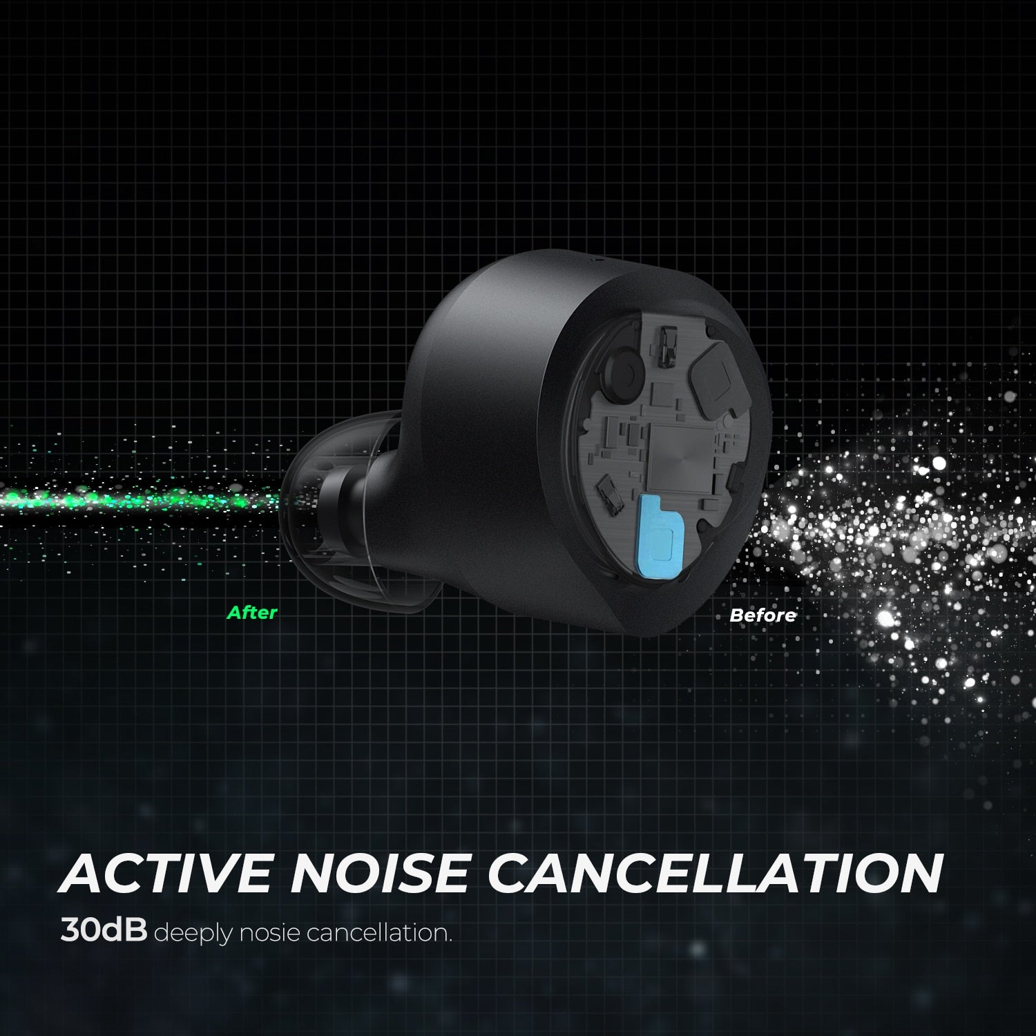 T2 Hybrid Active Noise Cancelling Wireless Earbuds ANC Bluetooth Earphones with 12mm Transparency