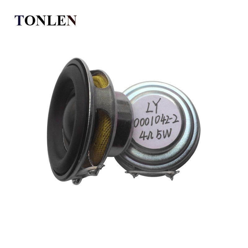 TONLEN 2Pcs 40mm Full Range Speaker 1.5inch 5W 4ohm HiFi Rubber Side Speakers DIY Portable Bluetooth