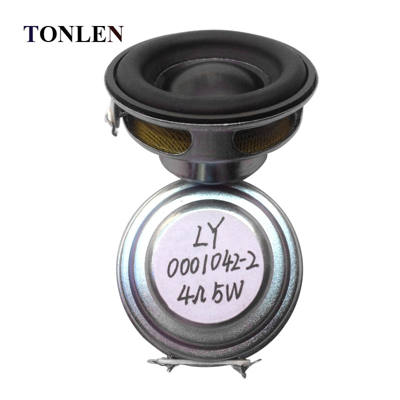 TONLEN 2Pcs 40mm Full Range Speaker 1.5inch 5W 4ohm HiFi Rubber Side Speakers DIY Portable Bluetooth