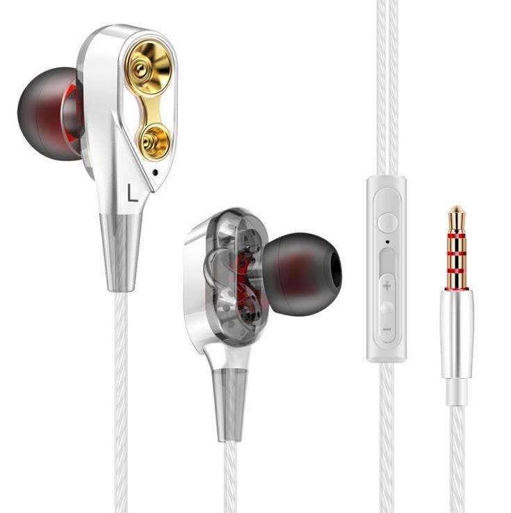 Tebaurry Double Unit Drive In Ear Earphone Bass Subwoofer Earphone for phone DJ mp3 Sport