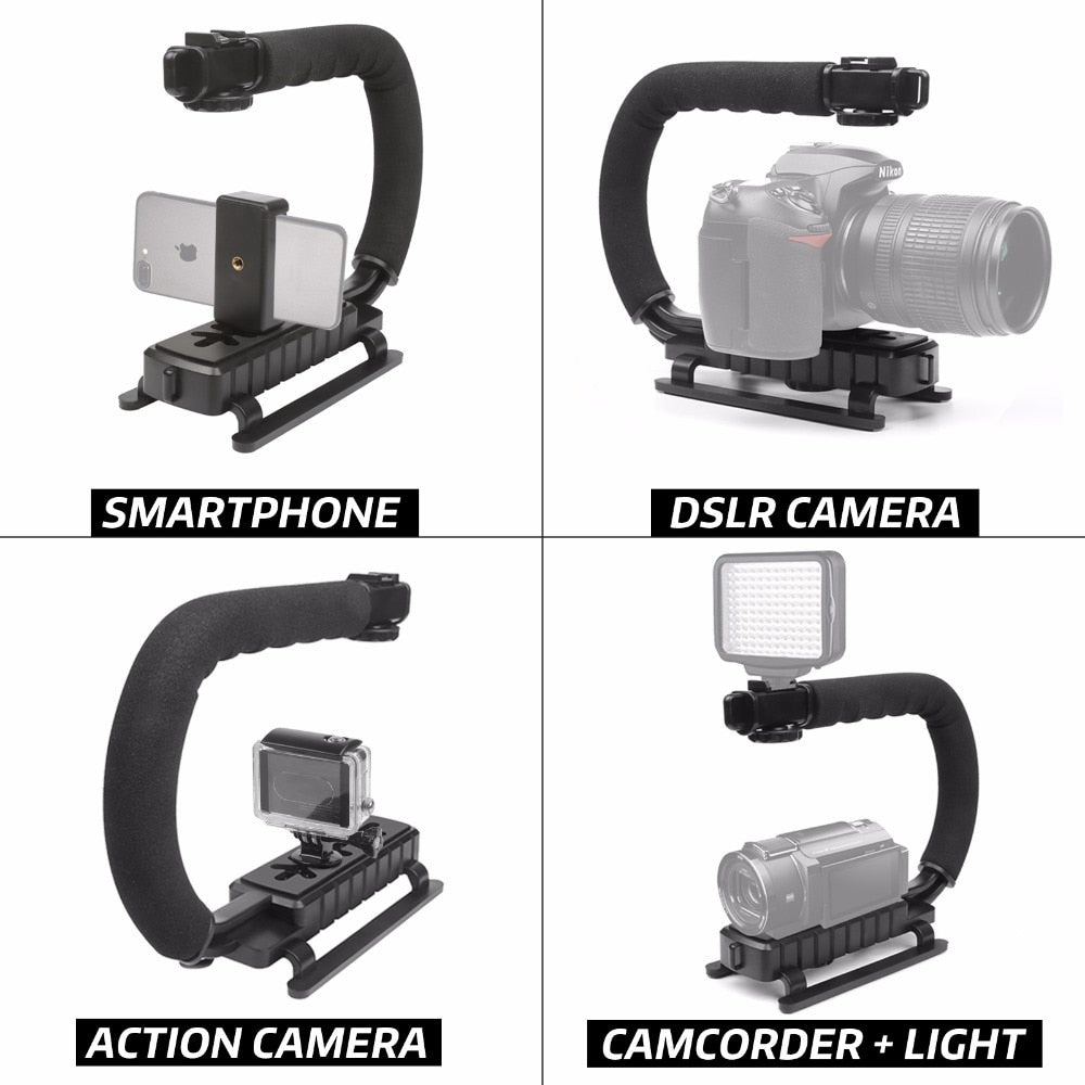 U C Shaped Holder Grip Video Handheld Stabilizer Light Portable SLR Steadicam